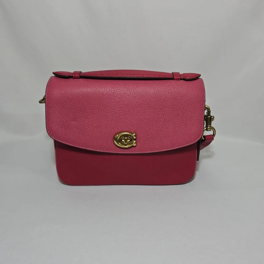 Coach Pebbled Leather B4/Bright Cherry Multi CB Cassie CB Purse